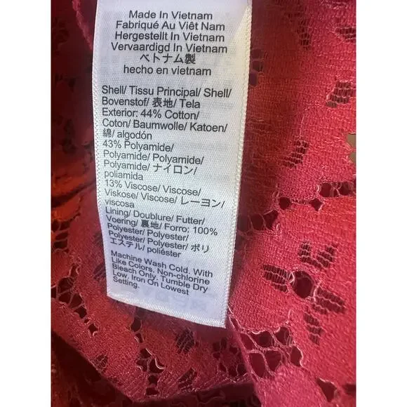 J. Crew Scalloped Lace Mock Neck Long Sleeve Sheer Top BN027 Pink Women's Size 6 - Picture 12 of 16